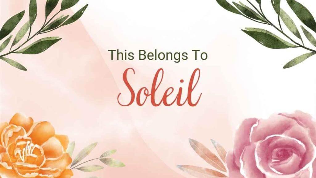 Soleil Name Banner